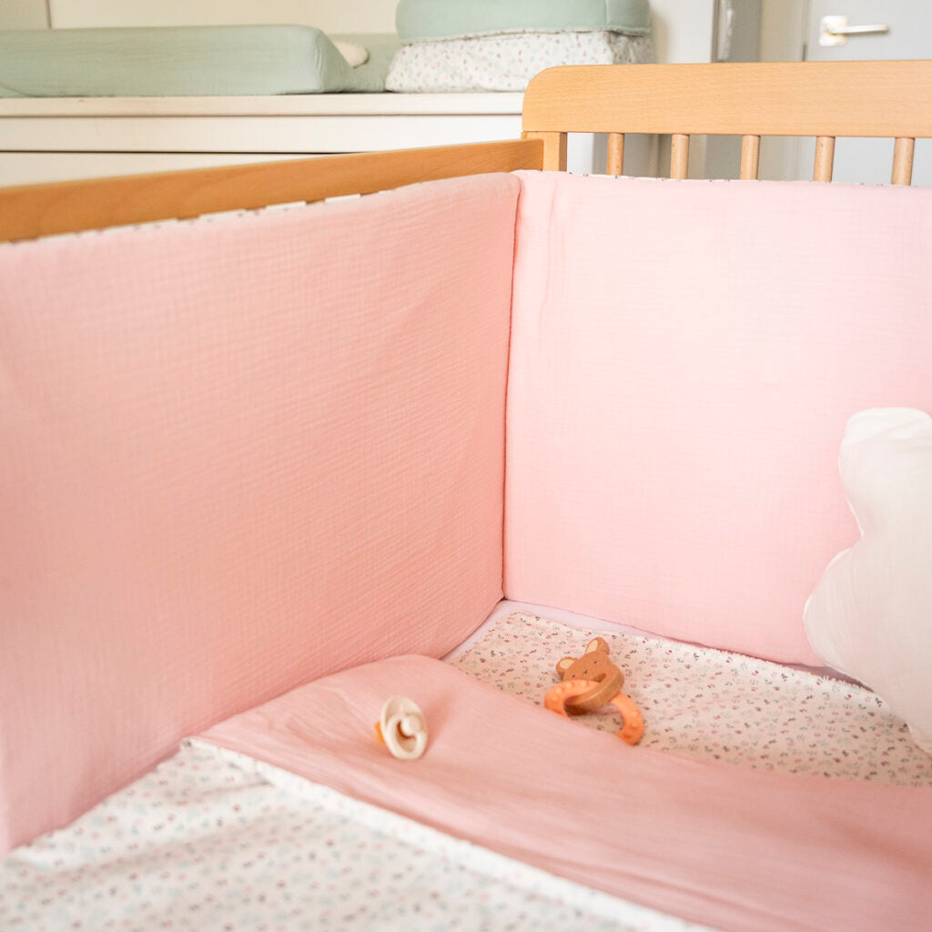 Protector cuna Green Breeze & Sweet Pink