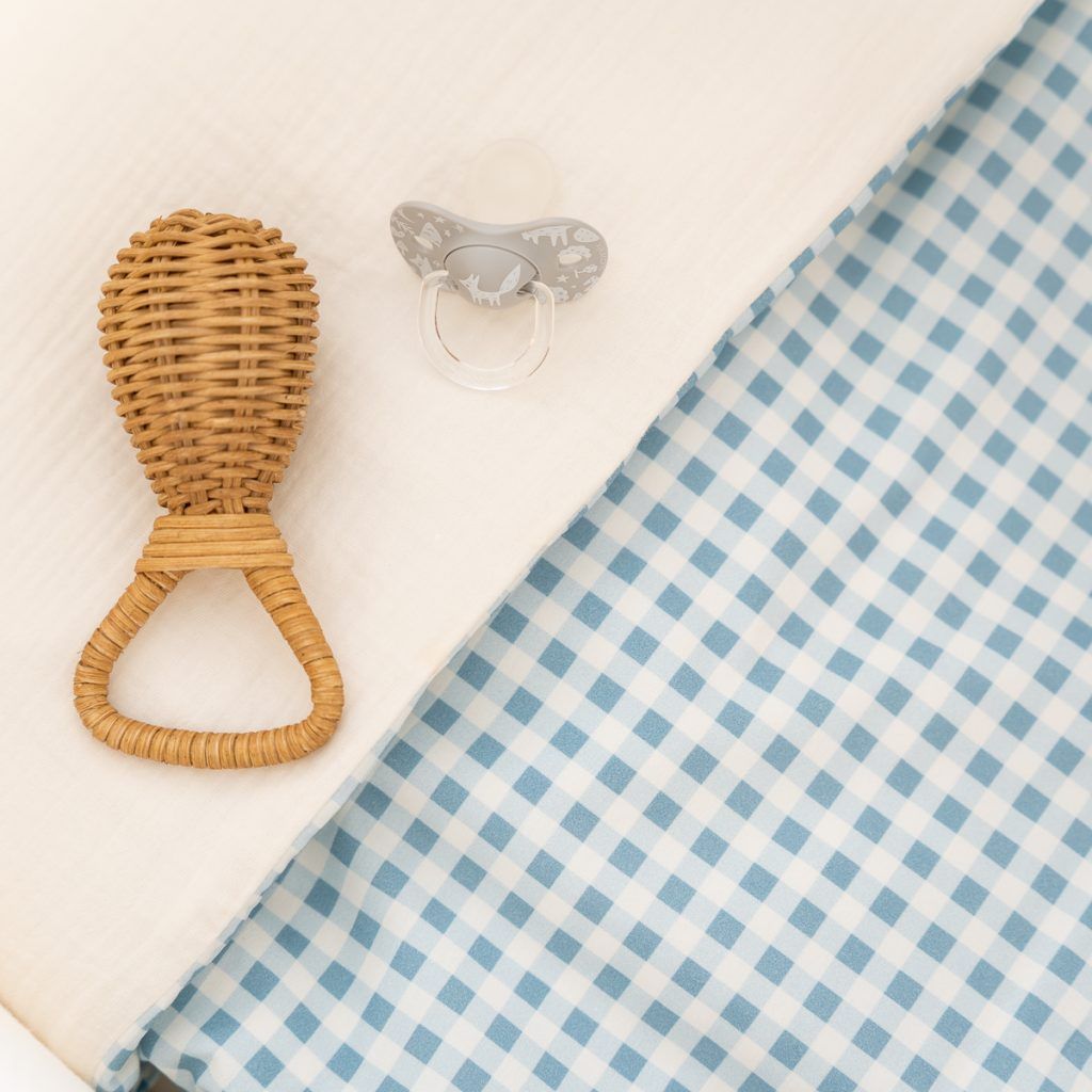 Funda nórdica Vichy Light Blue & Ecru