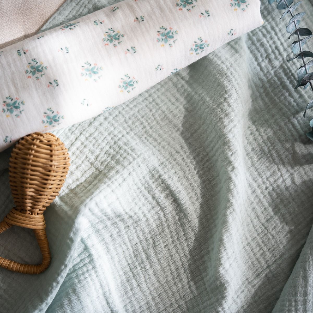 Muselina XL Green Blossom & Dusty Green