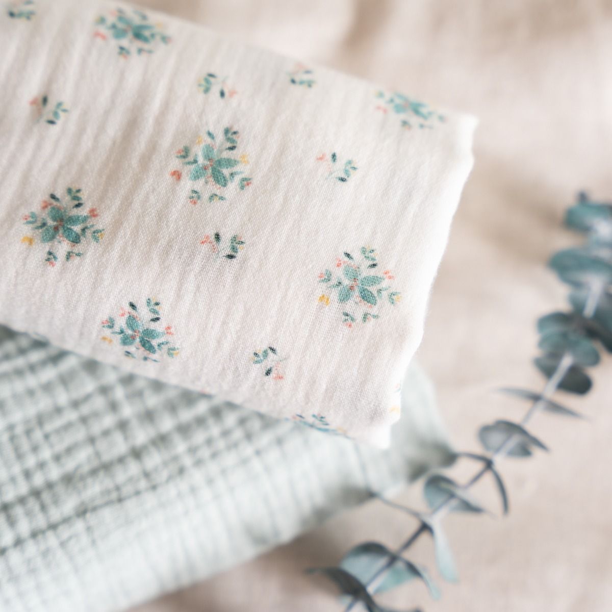 Muselina Green Blossom & Dusty Green