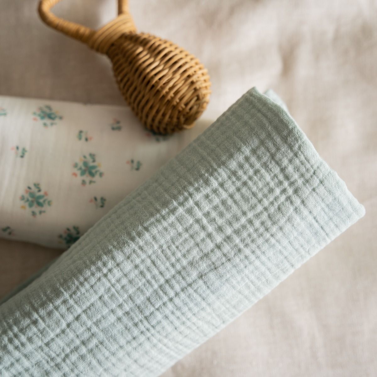 Muselina Green Blossom & Dusty Green