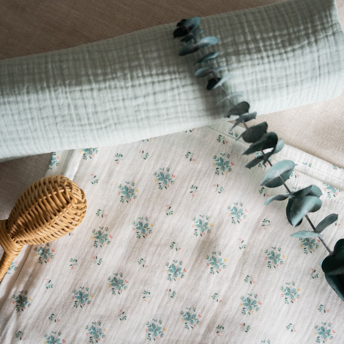 Muselina XL Green Blossom & Dusty Green