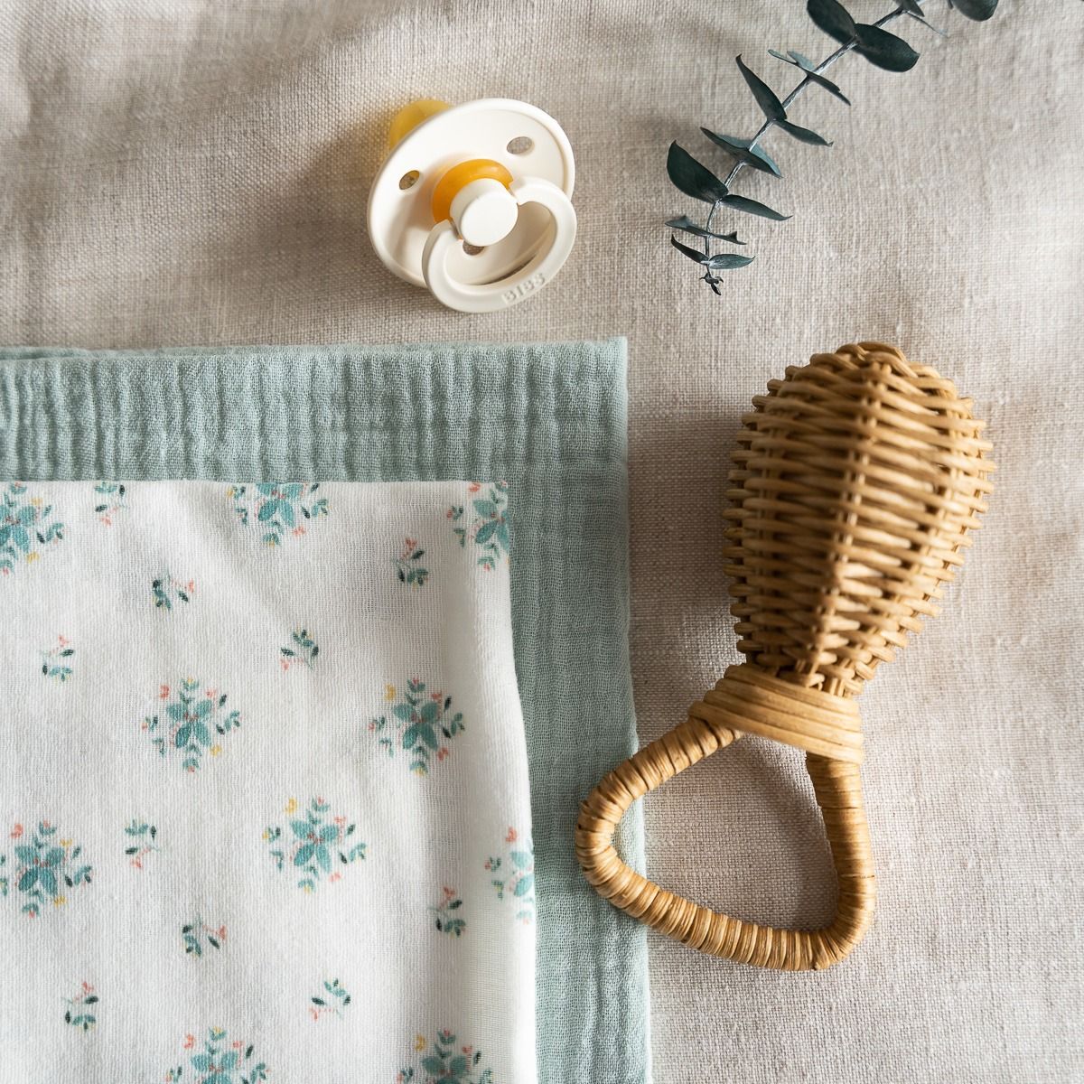 Muselina Green Blossom & Dusty Green