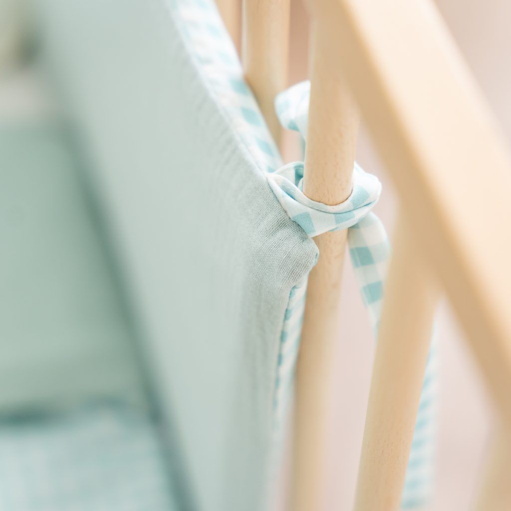 Protector cuna Vichy Mint & Dusty Green