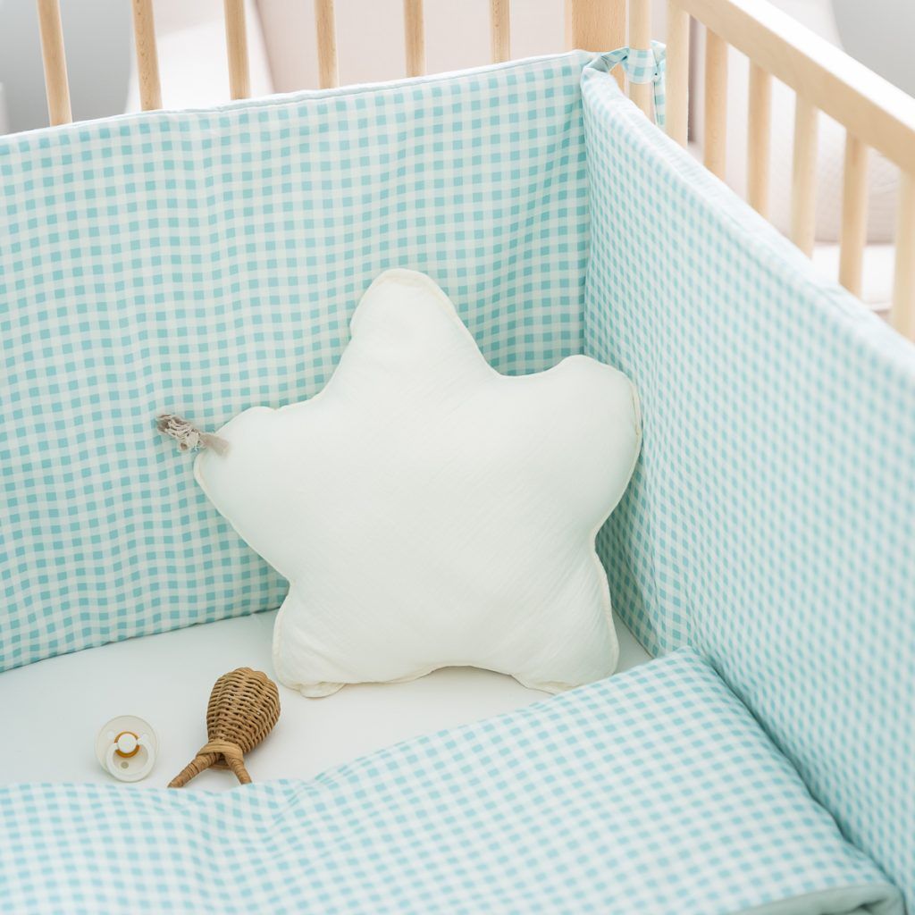 Protector cuna Vichy Mint & Dusty Green