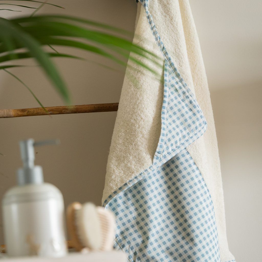 Toalla infantil Vichy Light Blue