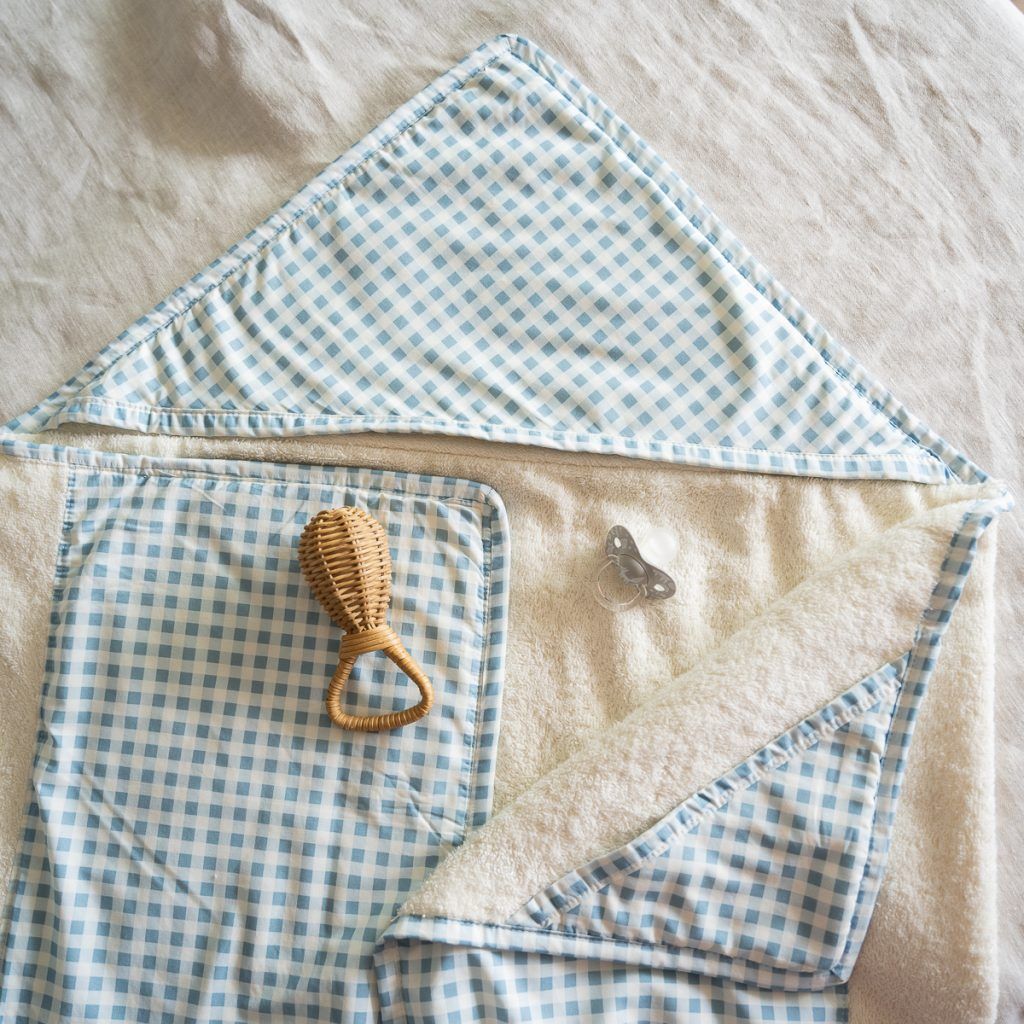 Toalla infantil Vichy Light Blue