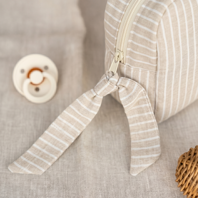 neceser bebe rayas beige blanco